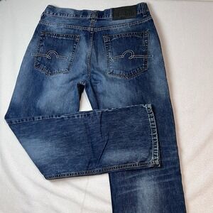 Rocawear Jeans Mens 36x31 Blue Distressed‎ Loose Baggy Y2K Classic Fit Denim